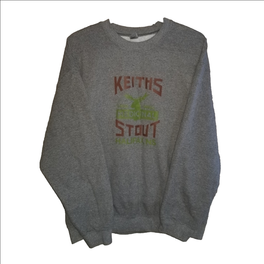 Golden Heavy Blend Crew Neck Sweater Keith's Medicinal Stout Logo No Size Label